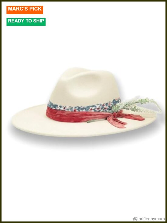 Wide Brim Fedora Hat - Soft Felt, Lightweight, Adjustable Stretch Fit, Gift Box main image 6